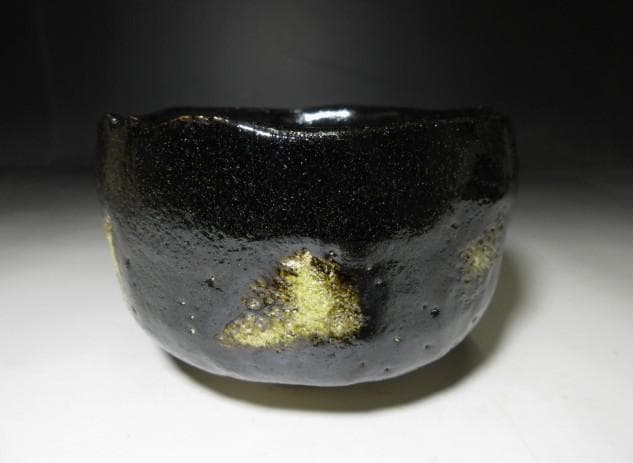 楽吉左衛門十二代 弘入 黒茶碗「唐松」／裏千家十四世 淡々斎 書付在り／共箱