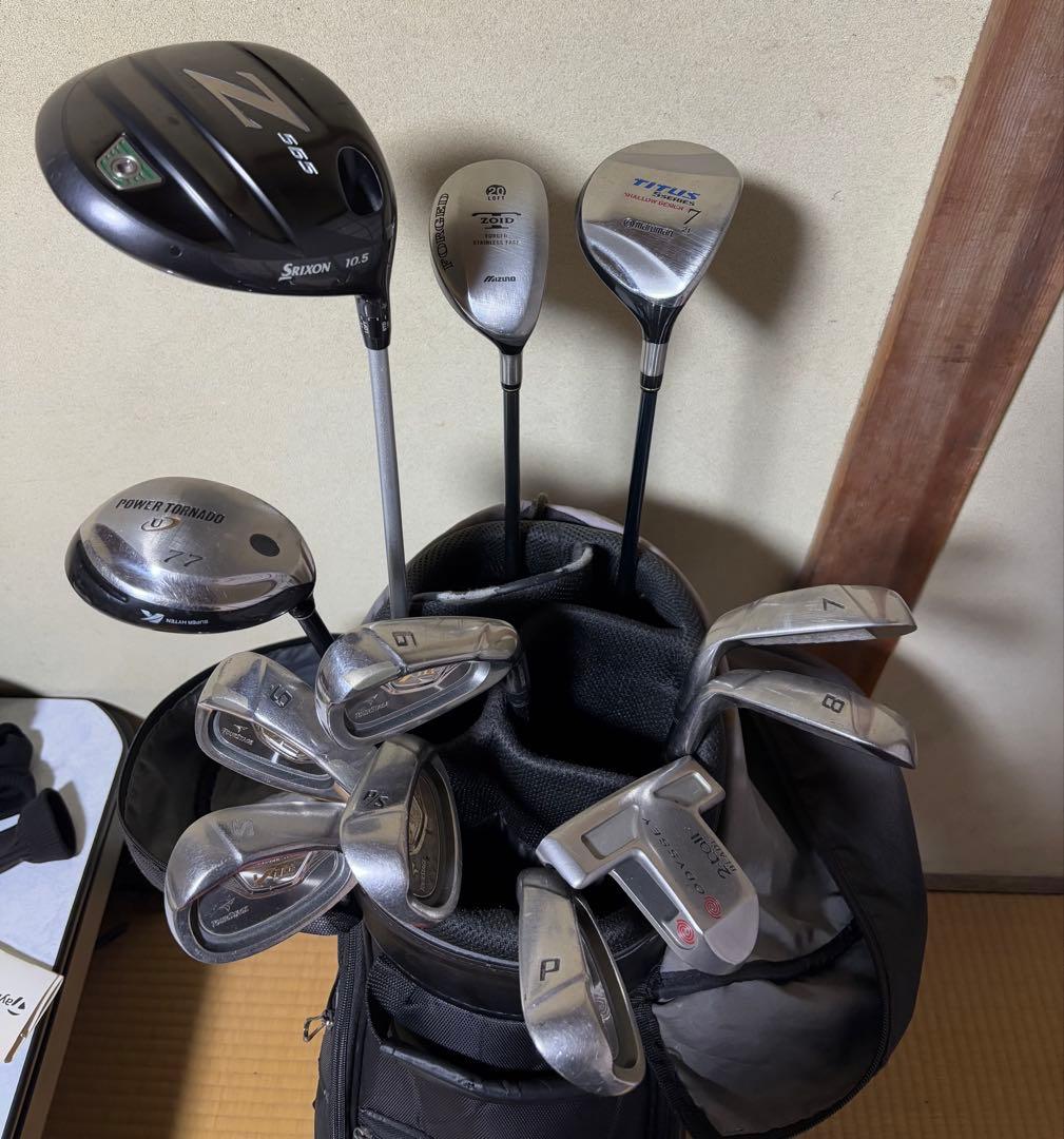 ミズノゴルフバッグ・キャディバッグ クラブ1式セット【現状品】