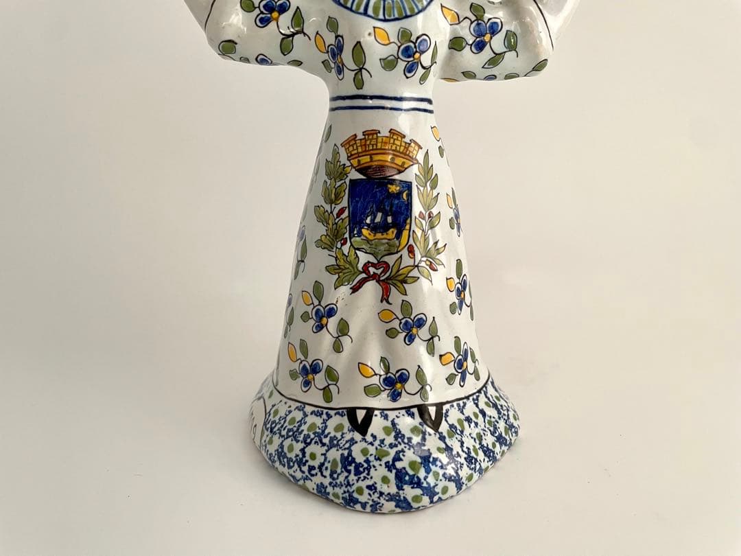 フランス アンティーク 陶器製 女性像 ボウル付き