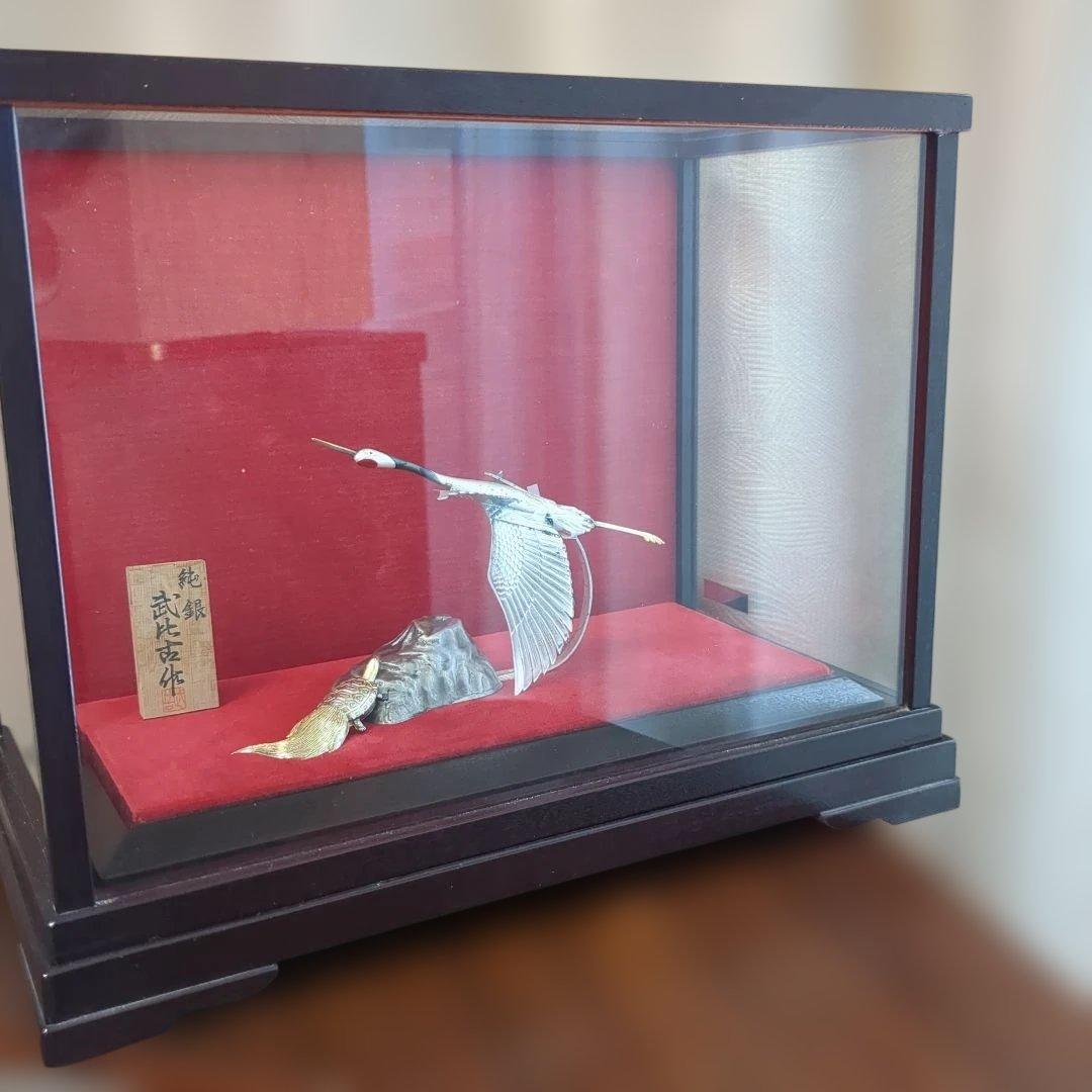 G*郎様 武比古　純銀製（たぶん）　鶴3.5号　訳あり保管品　ガラスケース無し