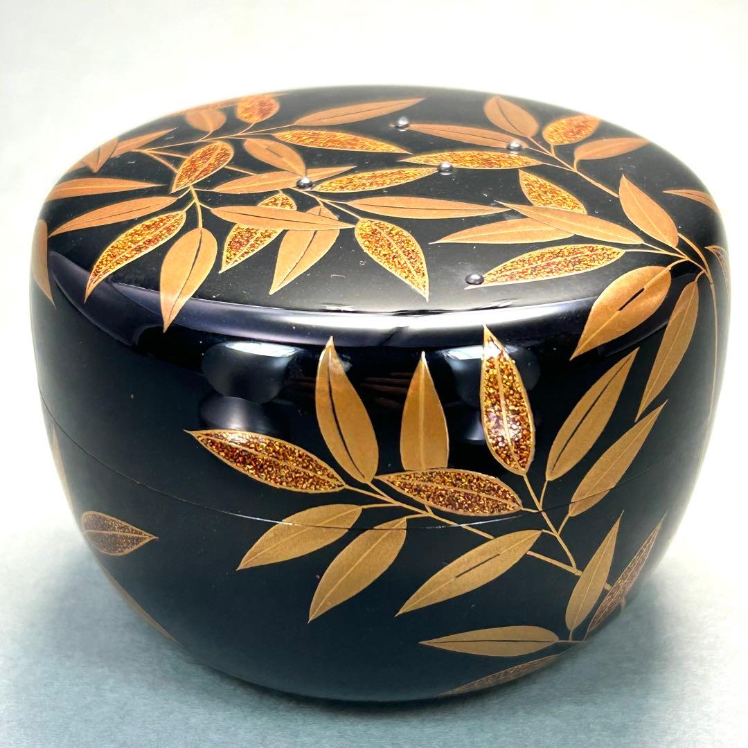 棗　『村田宗覚　笹蒔絵』　惺斎好写　平棗　お茶道具　茶道　共箱　工芸品