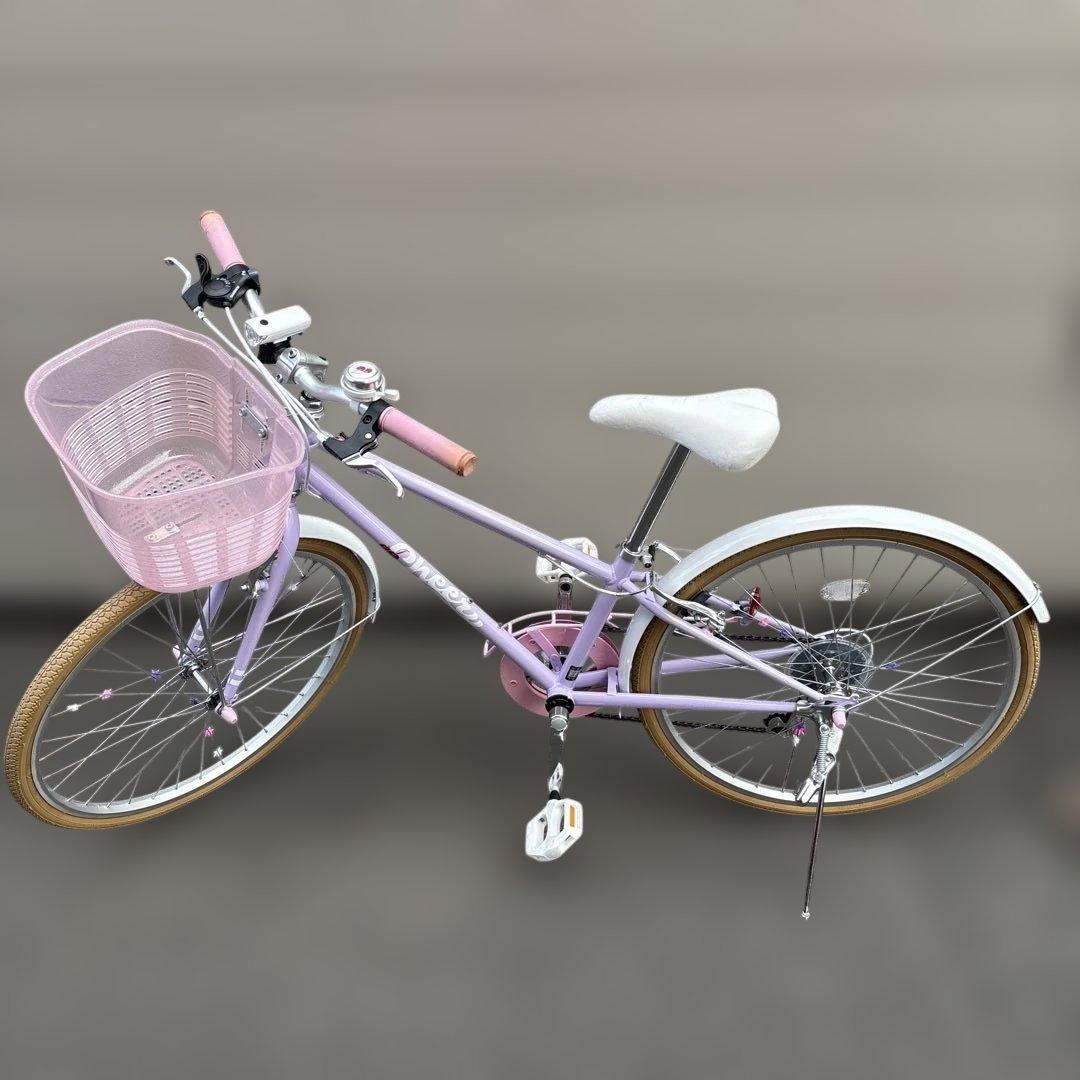 女の子用自転車 24インチ 紫色 アイデスチェアリー