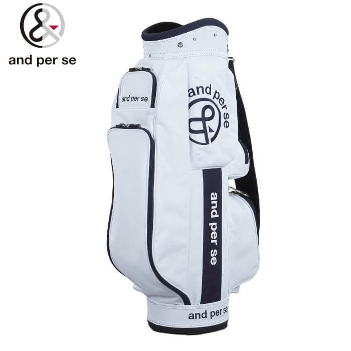新品 and per se アンパスィ ジャカードツイル キャディバッグ WH