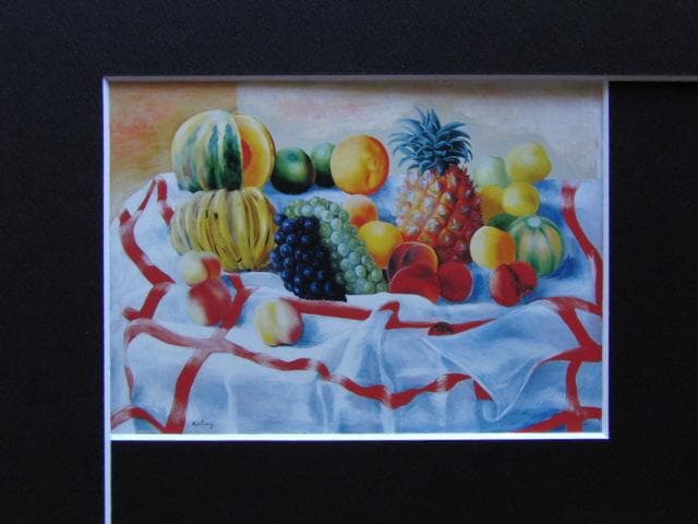 モイズ・キスリング、【果物のある静物】、希少な画集画、新品高級額 額装付