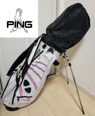 Olive　送料無料/お買得品　PING キャディバッグ ホワイト/ピンク