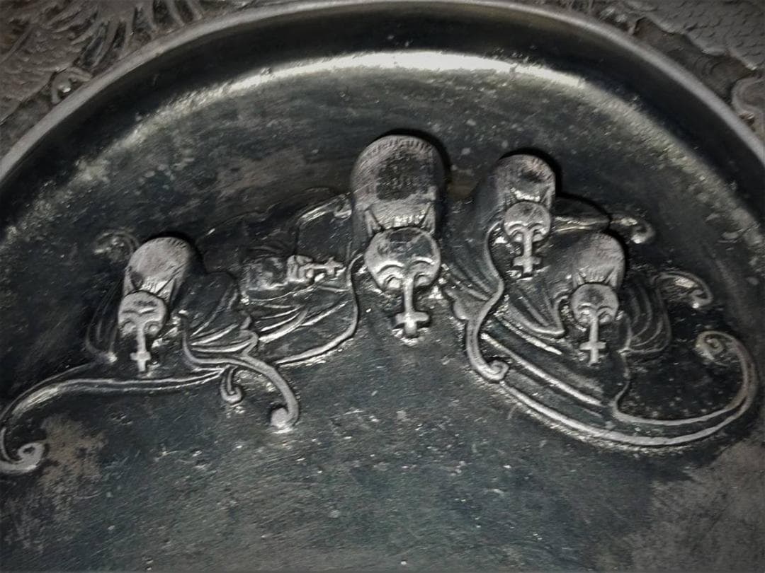 ♥中国　端渓　硯　双龍蝙蝠紋　大型　5.7ｋｇ　端渓硯　骨董品