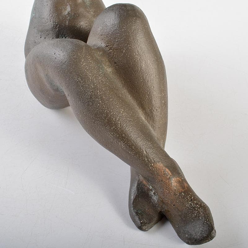 彫刻家　安藤菊男作　ブロンズ像　裸婦像　女性像　重さ約3.7kg　M　R5865