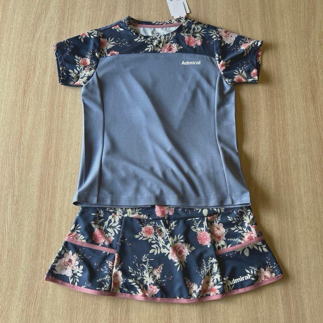 カネ様　レディーステニスウエア ゲームシャツスコートセットアップ　L