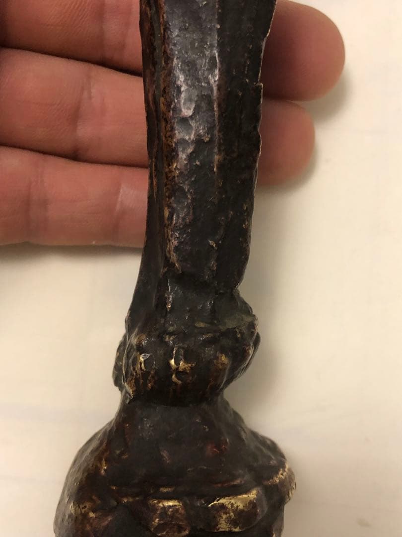 古董，阿弥陀如来像，中国清時代，古铜製，旧家藏出。