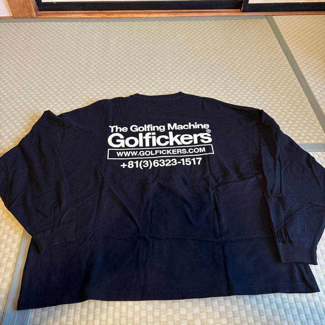 ゴルフィッカーズ　Golfickers ロゴ入り 黒 長袖Tシャツ