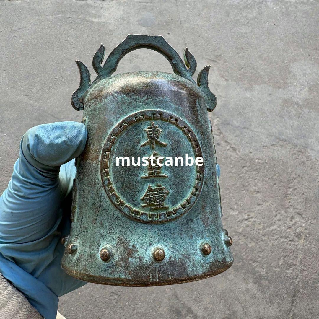 中国古美術 龍紋銅鐘 金属工芸 置物
