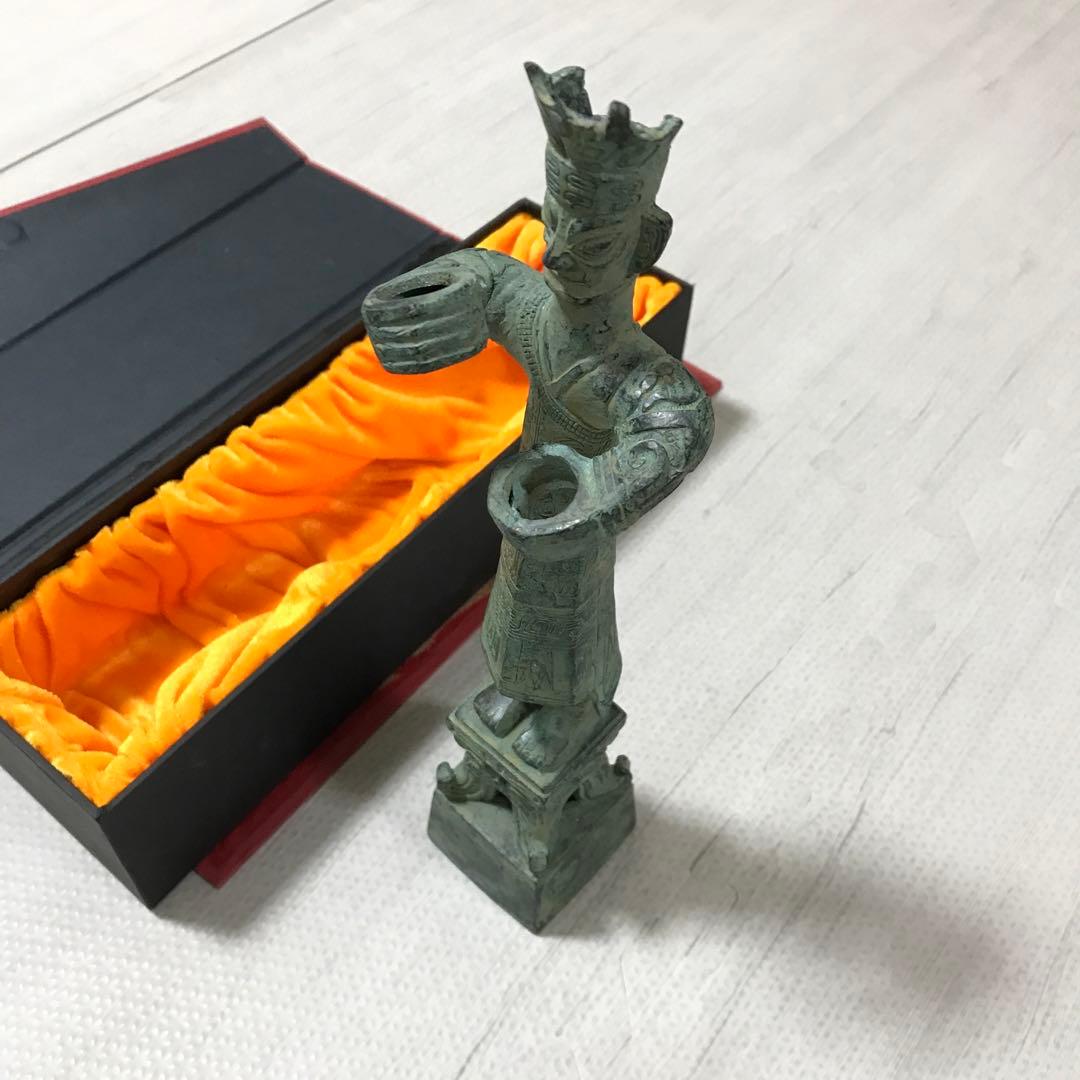 三星堆　立人像レプリカ　精密ブロンズ