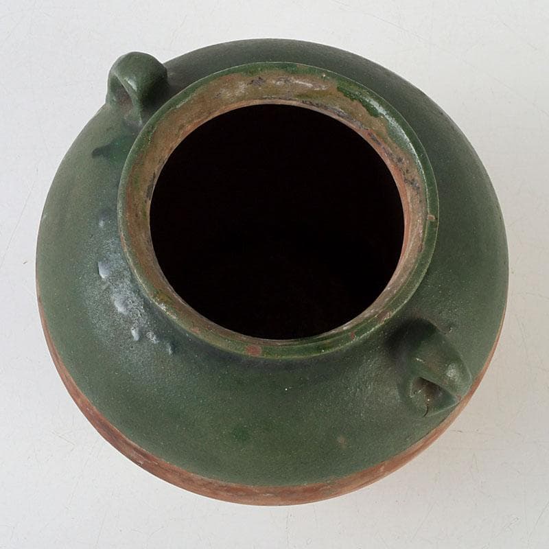 中国　漢緑釉　双耳壷　Z　9746