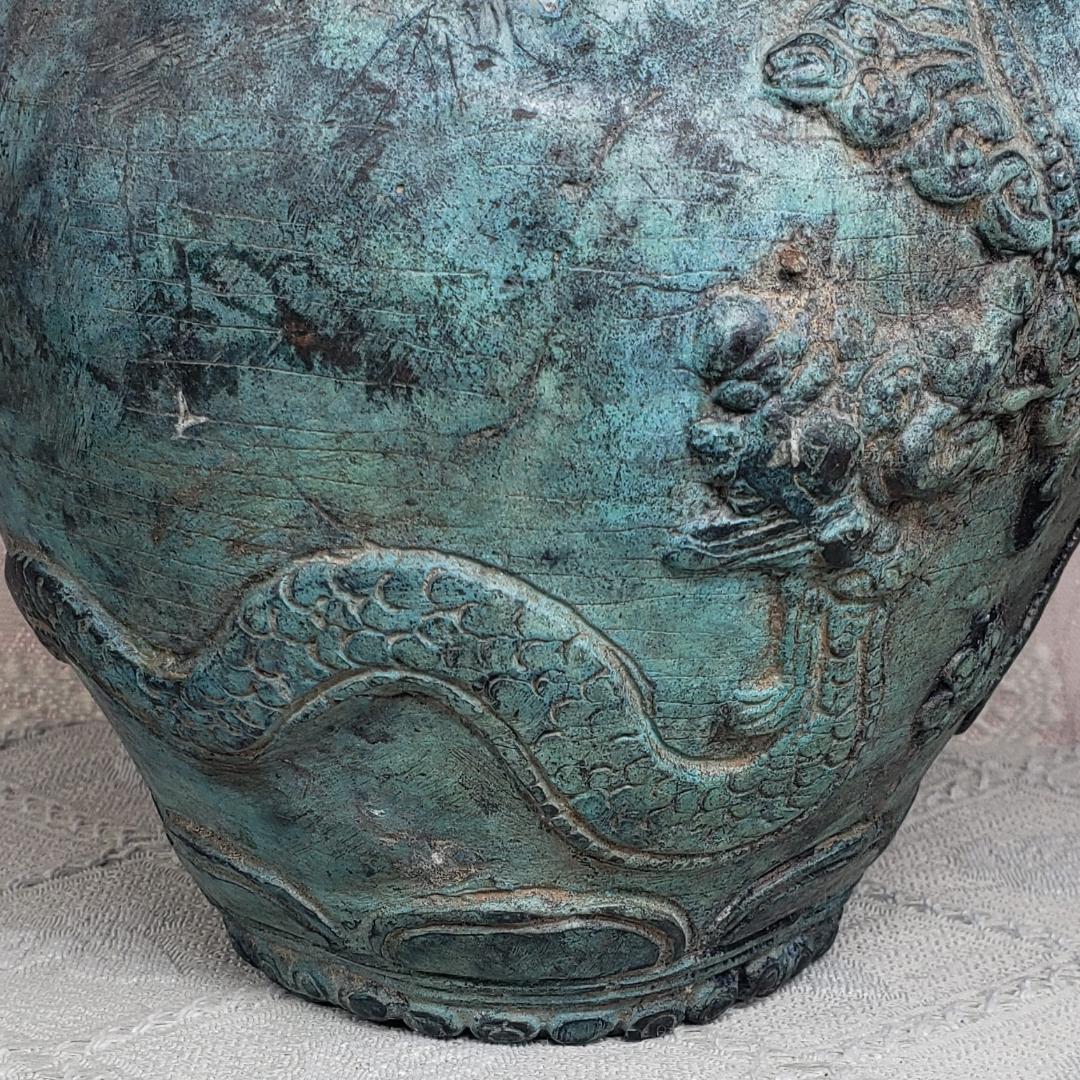 ◆『高麗龍蓋双龍紋青銅浄瓶』 水瓶◆検）仏像 鉄瓶 新羅仏 高麗仏 百済仏 鐘