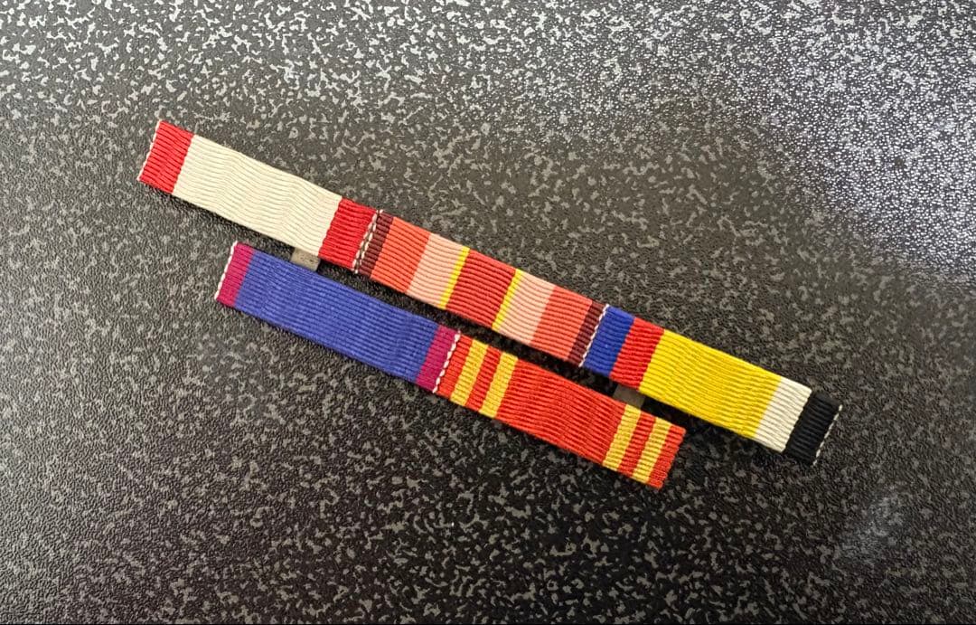 旧日本軍２段５連略綬板 満州国陸軍海軍愛新覚羅溥儀昭五式立襟軍装関東軍将校士官