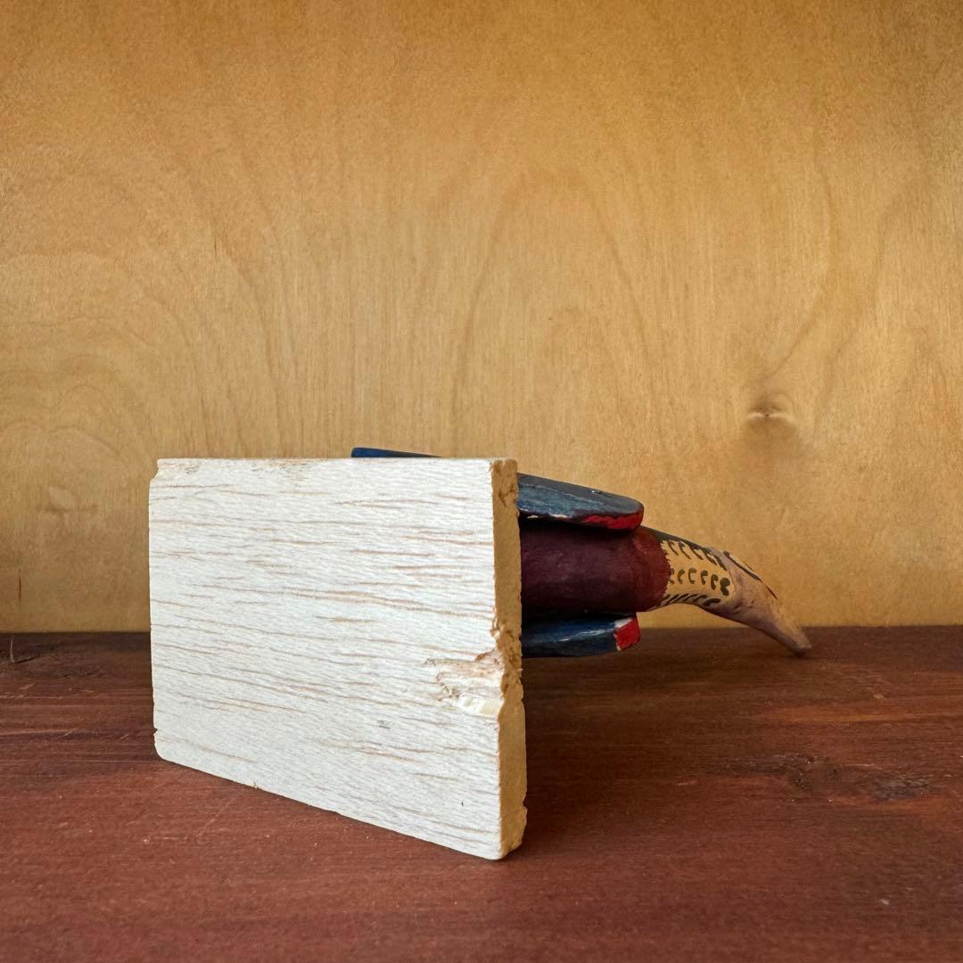 メキシコ ビンテージ ウッドカーヴィング ヒクイドリ 民藝 オブジェ 置物 古物