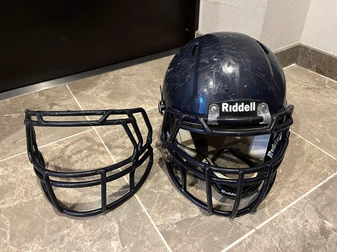 Riddell アメリカンフットボール ヘルメット ネイビーM