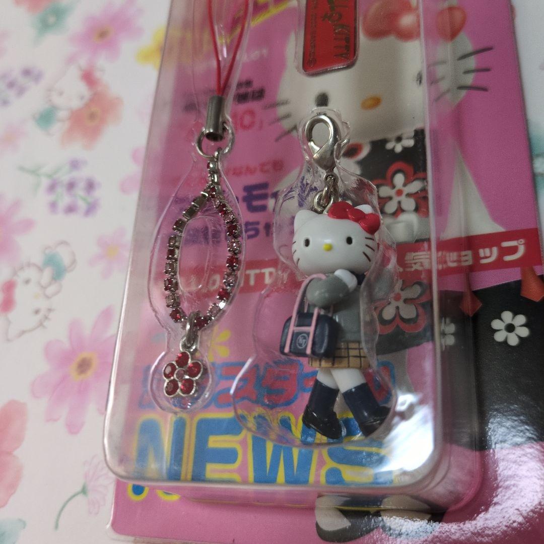 キティ　ラインストーンストラップ　新品未開封　2003年　ギャルキティ　制服