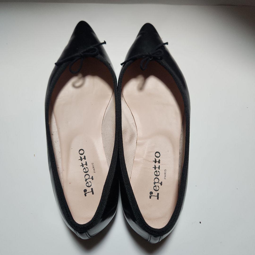 【定番】レペット repetto エナメル バレエシューズ 黒 36.5