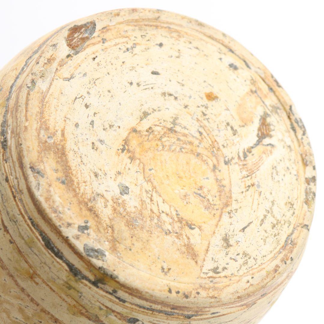 黄瀬戸釉久尻瓶 黒田陶々庵識箱　C177　SS1