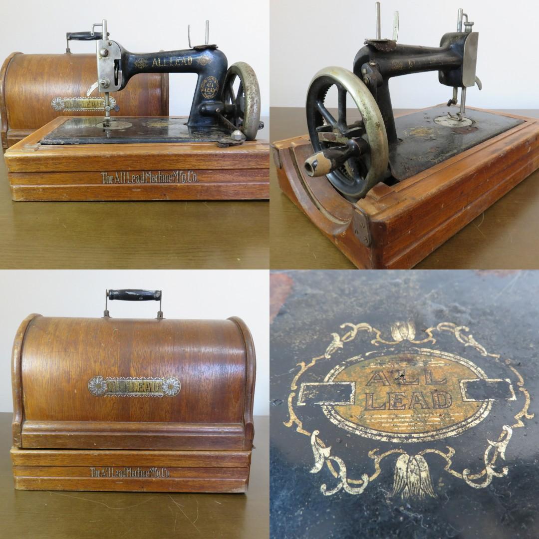 オールリード 初期型 手回しミシン 和製アンティーク 昭和レトロ　オブジェ