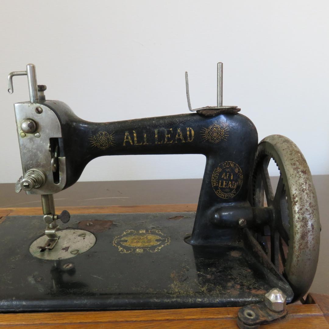 オールリード 初期型 手回しミシン 和製アンティーク 昭和レトロ　オブジェ