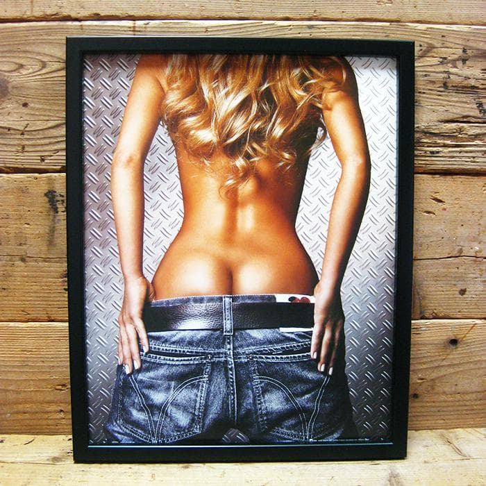 アメリカン フレーム付きポスター (デニムガール M316) ジーンズ ヒップ