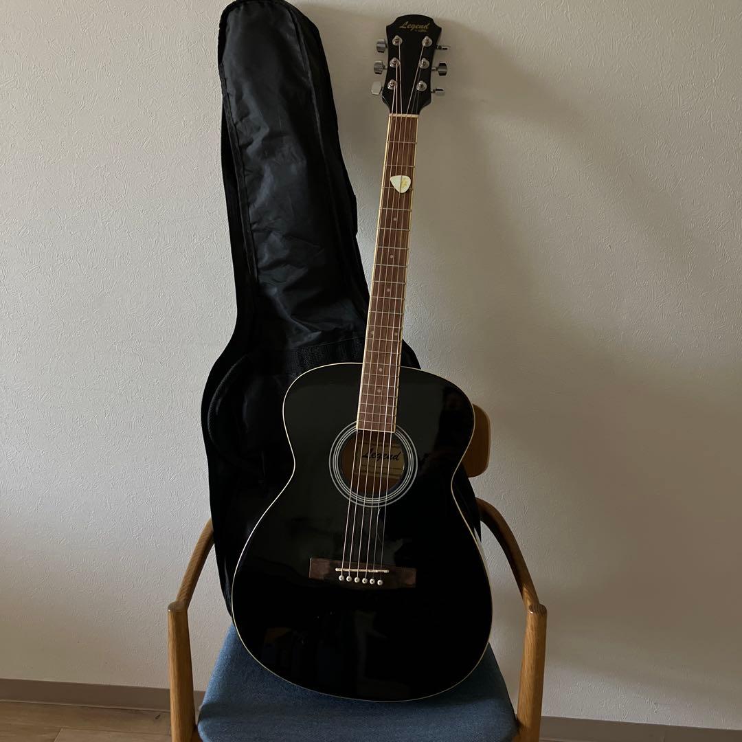 アコースティックギター ブラック ギターケース付き