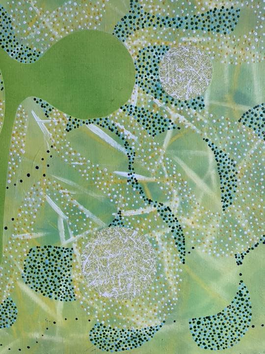 油絵　現代アート　Green 作者　あんどうまさひろ　油彩画