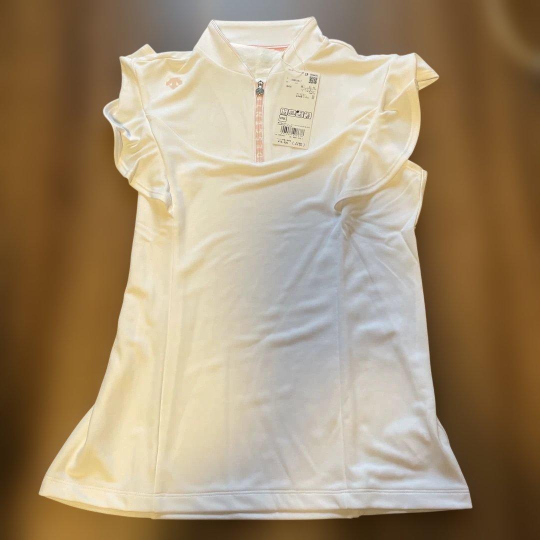 新品　タグ付　デサントゴルフ レディース 鹿の子 フレアスリーブ 半袖シャツ