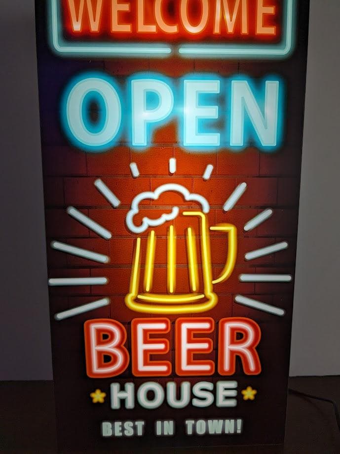 【Lサイズ】ビール ハウス パブ スナック バー 看板 置物 雑貨 ライトBOX