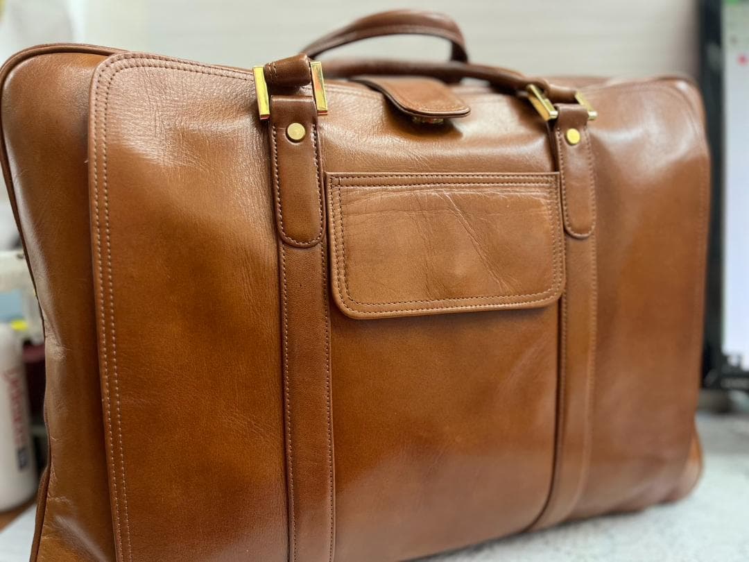 ★美品★MARUEM　本革　スクエア　ボストンバッグ　旅行鞄　レトロ　キャメル