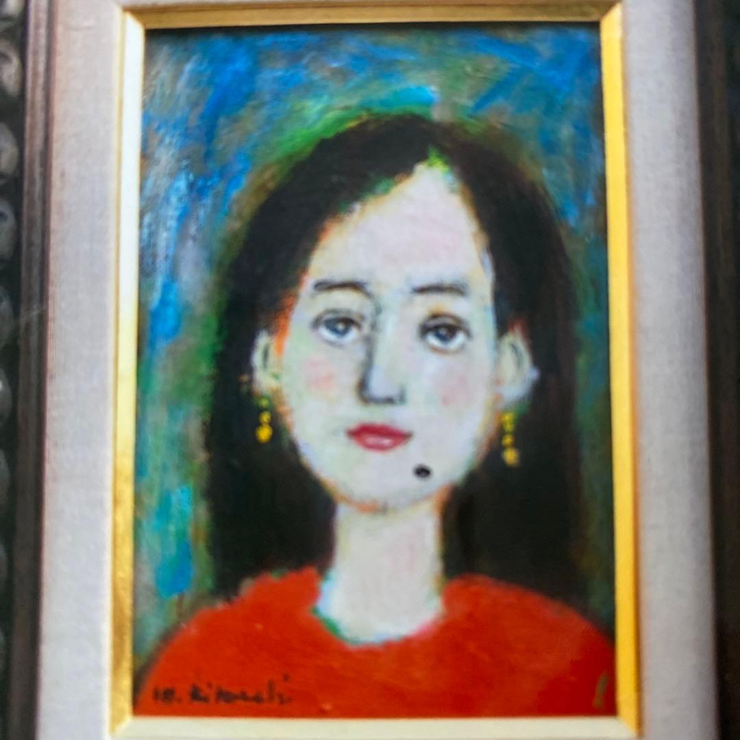 絵画　油絵　油彩画　菊地正則　SM「少女」美品　額付き　パリ　原画　サイン入り