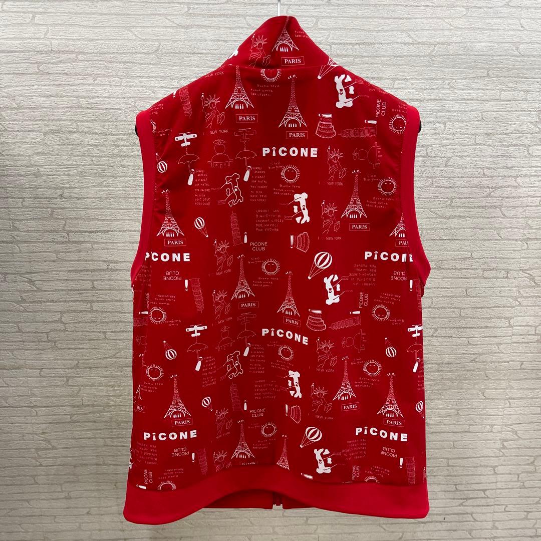 PiCONE 赤 プリント柄 ベスト