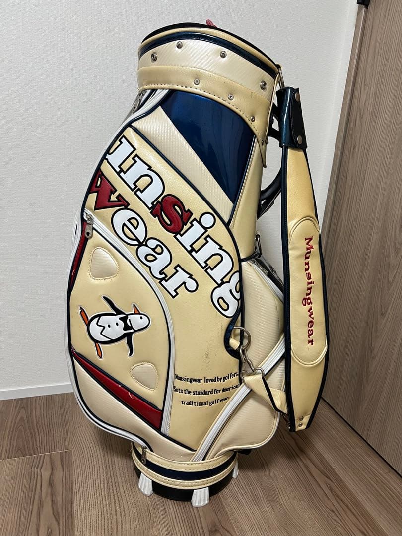 マンシングウェア　ゴルフバッグ　キャディバッグ　メンズ　レディース　ベージュ