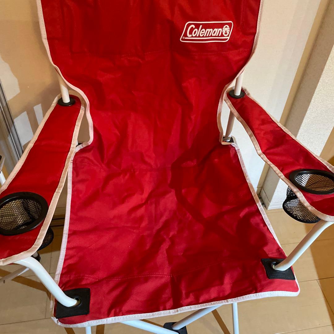 収納袋あり！Coleman 折りたたみアウトドアチェア 赤　セット