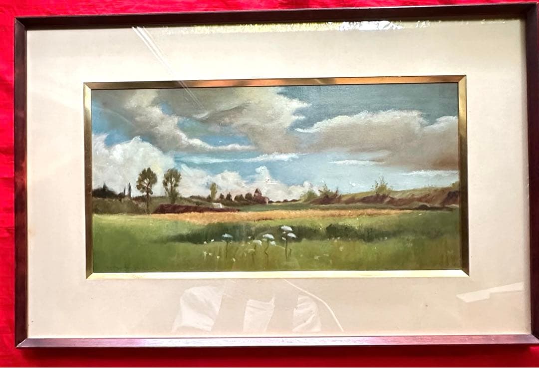 2114様感謝‼️麦‼️大地の恵み肉筆フランス麦畑‼️「五月の麦畑」ランドン作油彩画