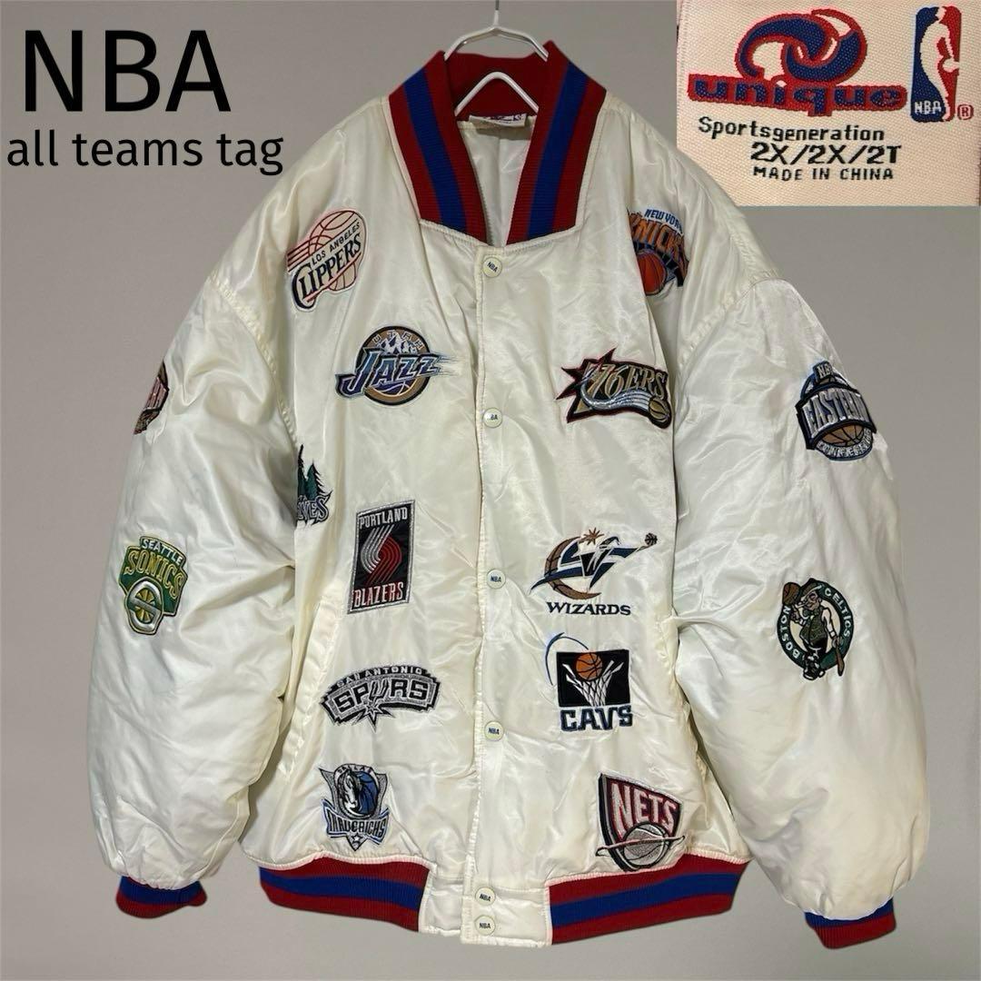 90s NBA 全チームロゴ オールチーム 中綿ジャケット スタジャン