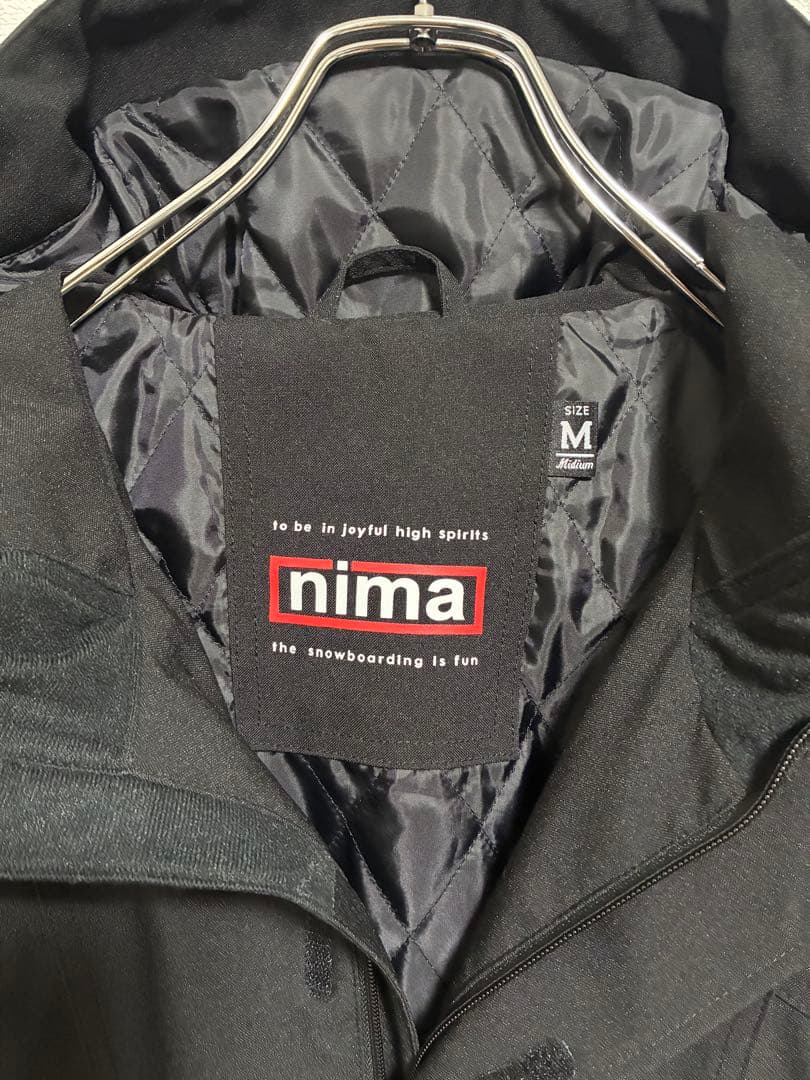 美品 nima ユニセックス スノボウェア セットアップ 上M 下S 上下 黒