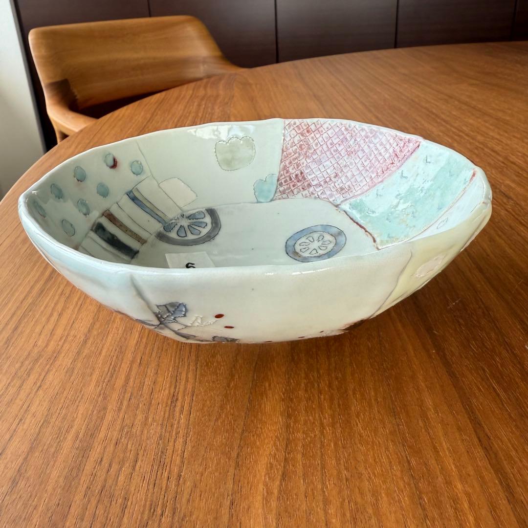 ⑥砥部焼　生石窯　西山千代子　貼り合わせ