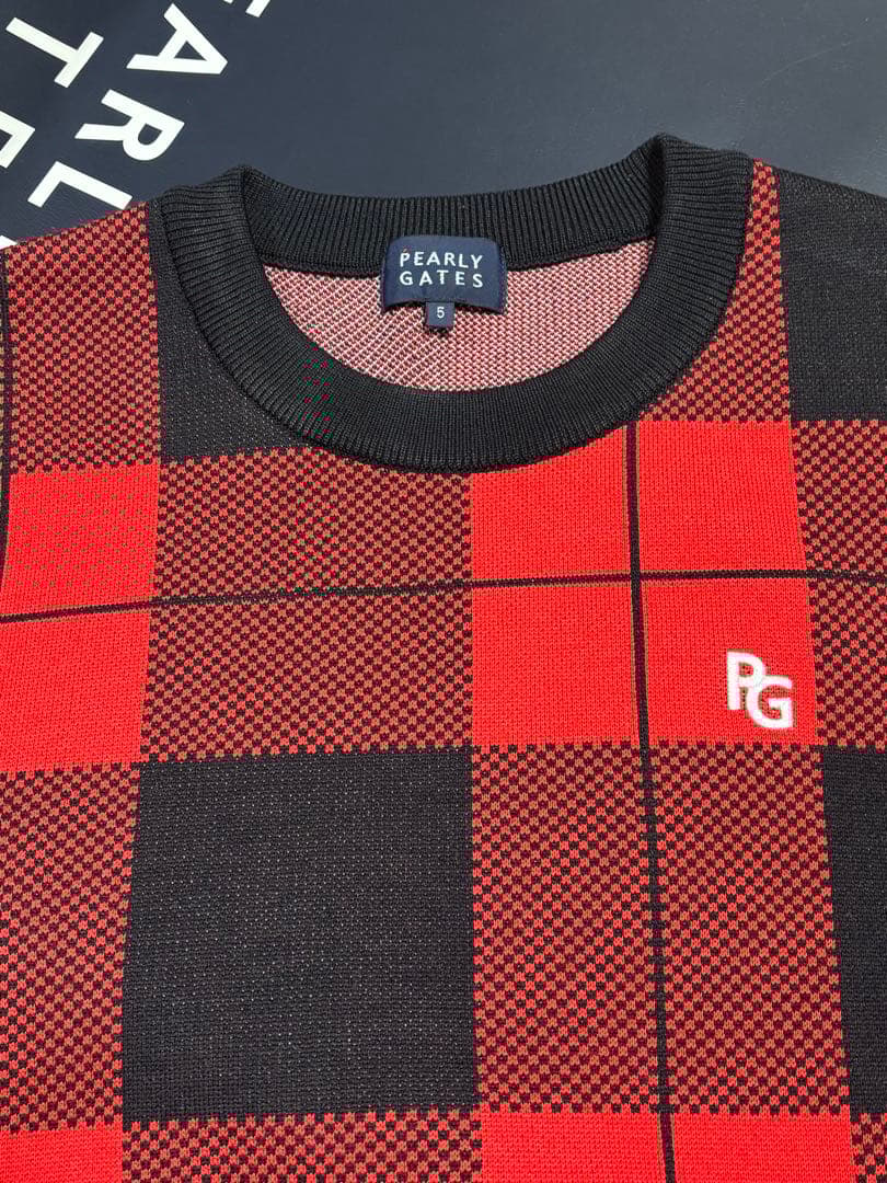 ★超美品超お洒落PEARLY GATES チェック柄セーター サイズ5