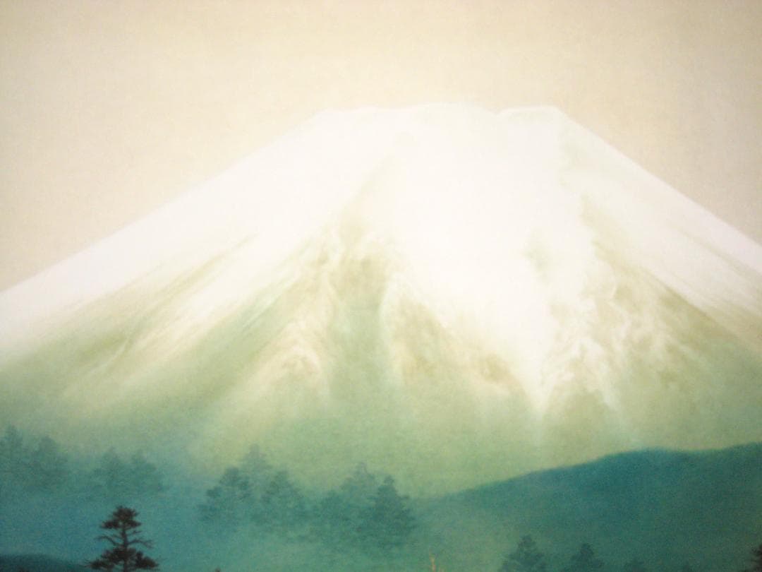 【特価軸】掛け軸 掛軸　富士◆稲垣雅彦 尺八横 (真筆・新品) 共箱・タトウ箱付