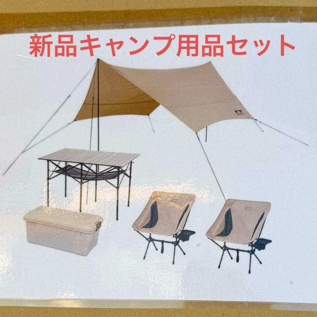 アイリスオーヤマ キャンプ用品5点セット2人用ロータイプ C5S-2L ベージュ