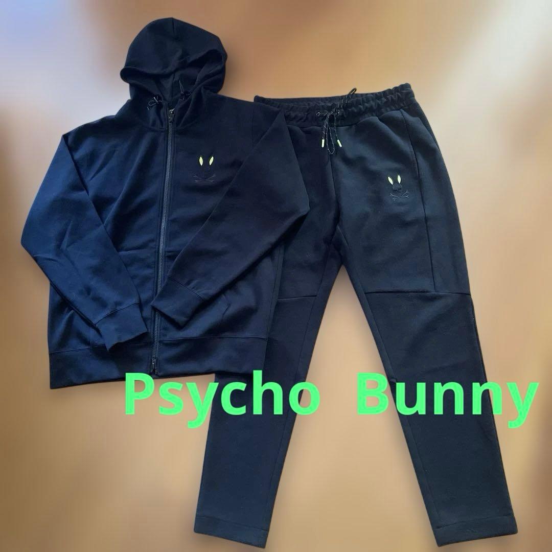 Psycho Bunny ブラックジャージ上下セット　ゴルフウェア