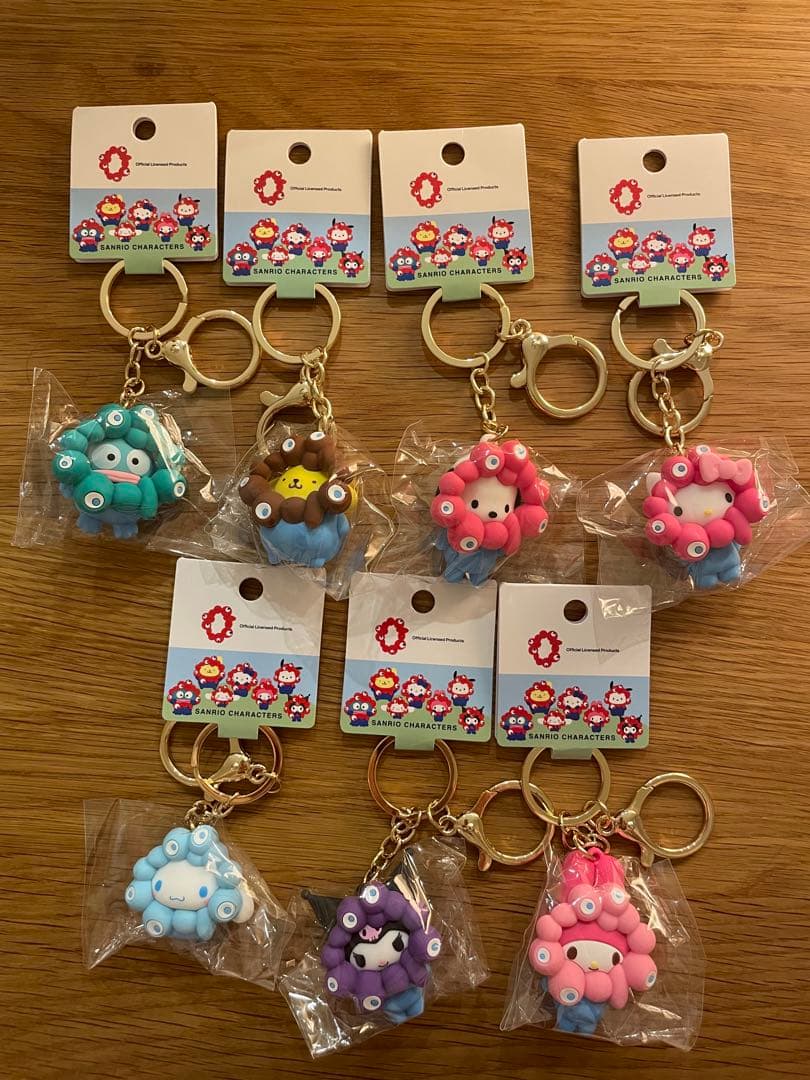 新品サンリオミャクミャクなりきり立体キーホルダーパステルカラー7種類コンプリート