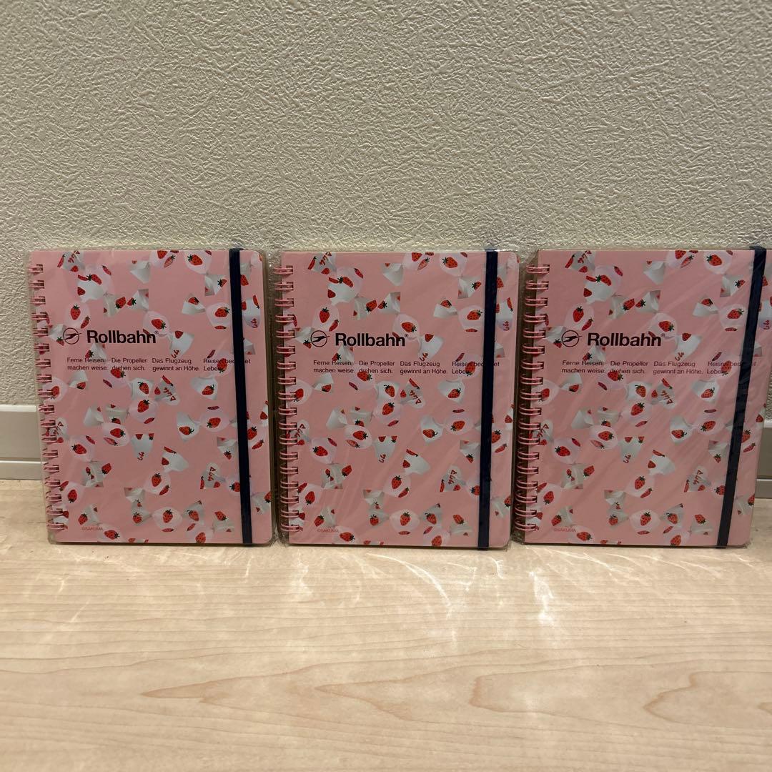 Rollbahn ロルバーンポケット付きメモ　ノート　いちごみるく　Lサイズ