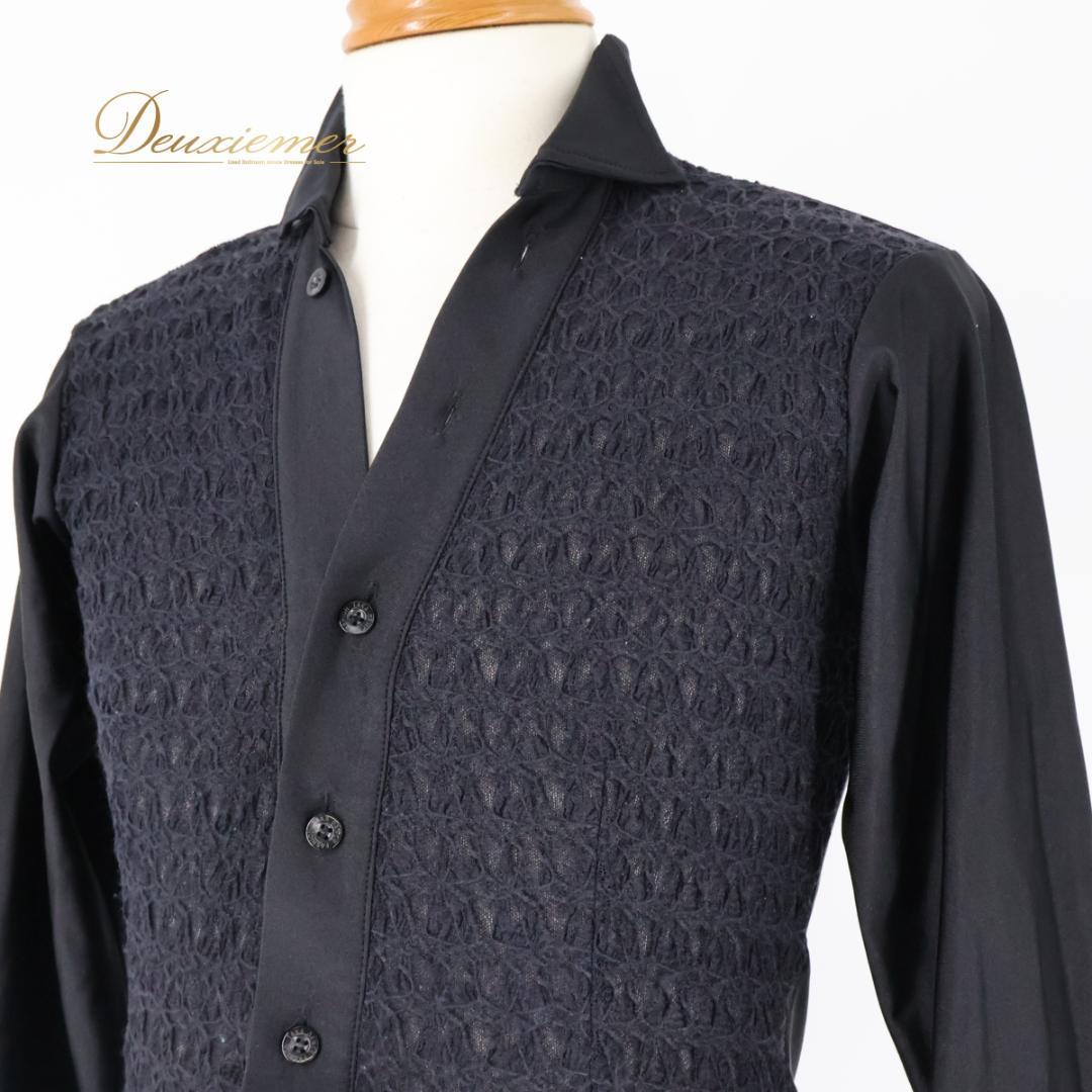 【日本製 社交ダンス衣装】ブラック TAKADANCE シャツ メンズ 長袖