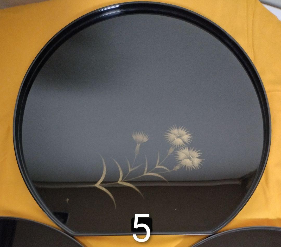 輪島塗　撫子沈金　卓上膳5客　作家もの　 三谷吾一