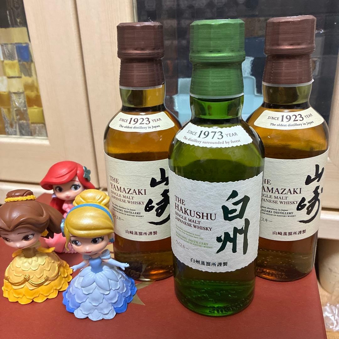 山崎・白州 シングルモルトウイスキー 180ml 計3本