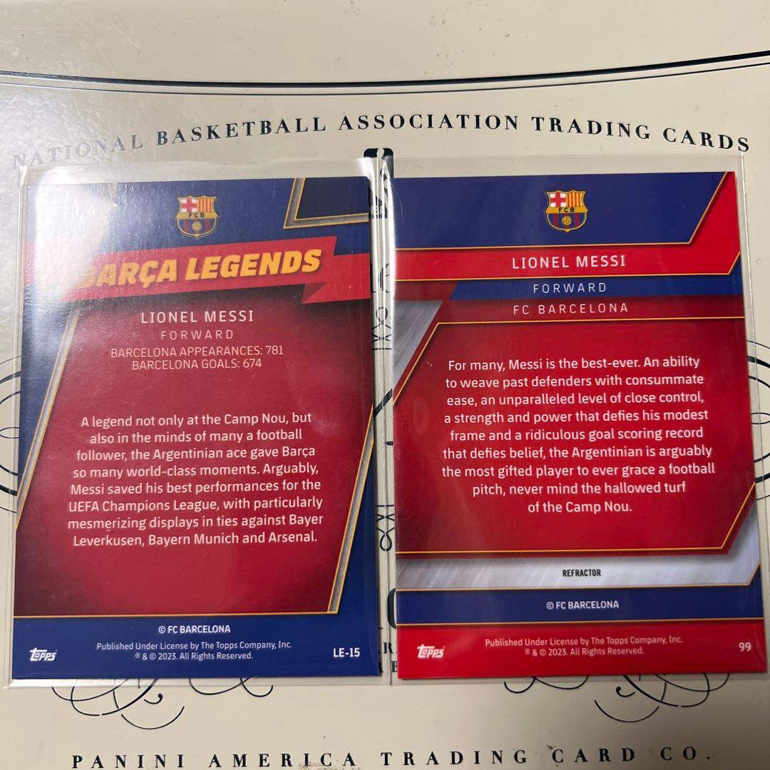 リオネル メッシ Topps Chrome バルセロナ リフラクター 2枚セット